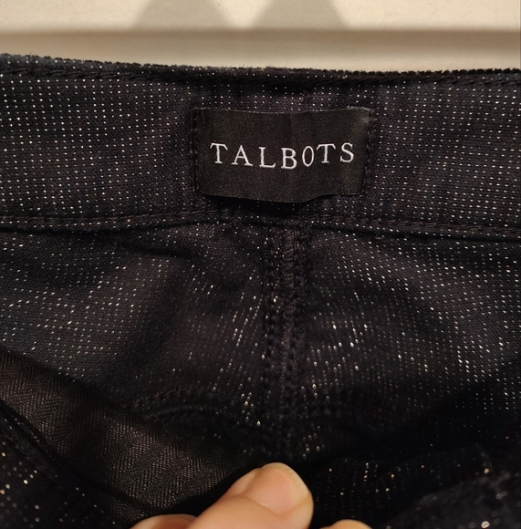 Talbots NWT Black Sparkle Corduroy Jegging Ankle Skinny Pants Sz 18 High Waist - Picture 2 of 8